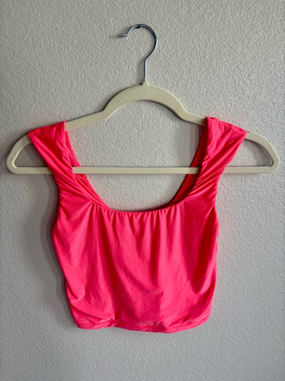 Aerie Neon Pink Cropped Tank Top w/ Wide Straps